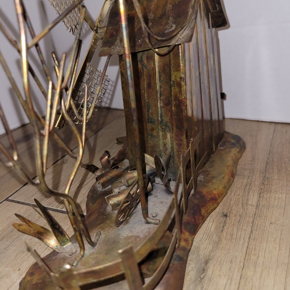 Music Box-Windmill-Copper Tone Metal w Movement-Vintage - Picture 4 of 8